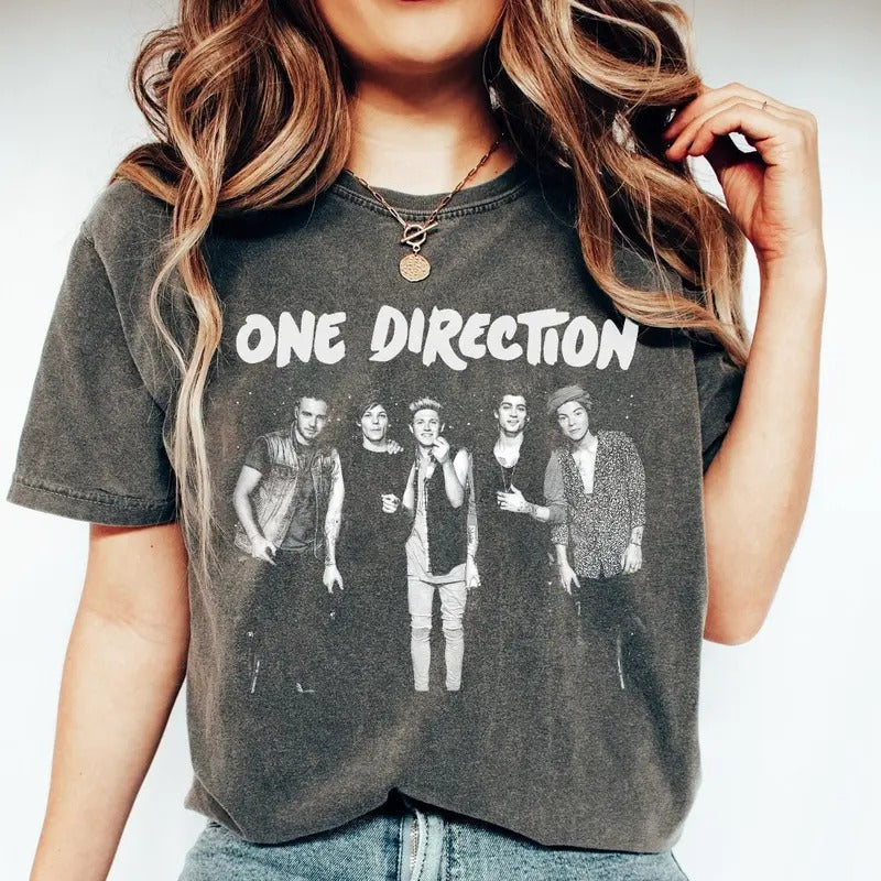 O.ne Dir.ection Vintage Shirt, One Funny Direction World Tour 2024 Shirt, Direction Music Album Shirt, Pop Music Fan Tee Gift for men women Tee