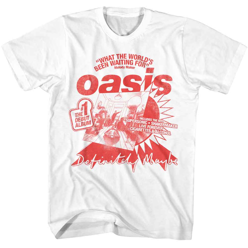Oasis - Debut Album - Officially Licensed American Classics - Front Print Solid Adult Short Sleeve T-Shirt