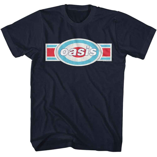 Oasis - Tri Color Logo Chest - Officially Licensed American Classics - Front Print Solid Adult Short Sleeve T-Shirt