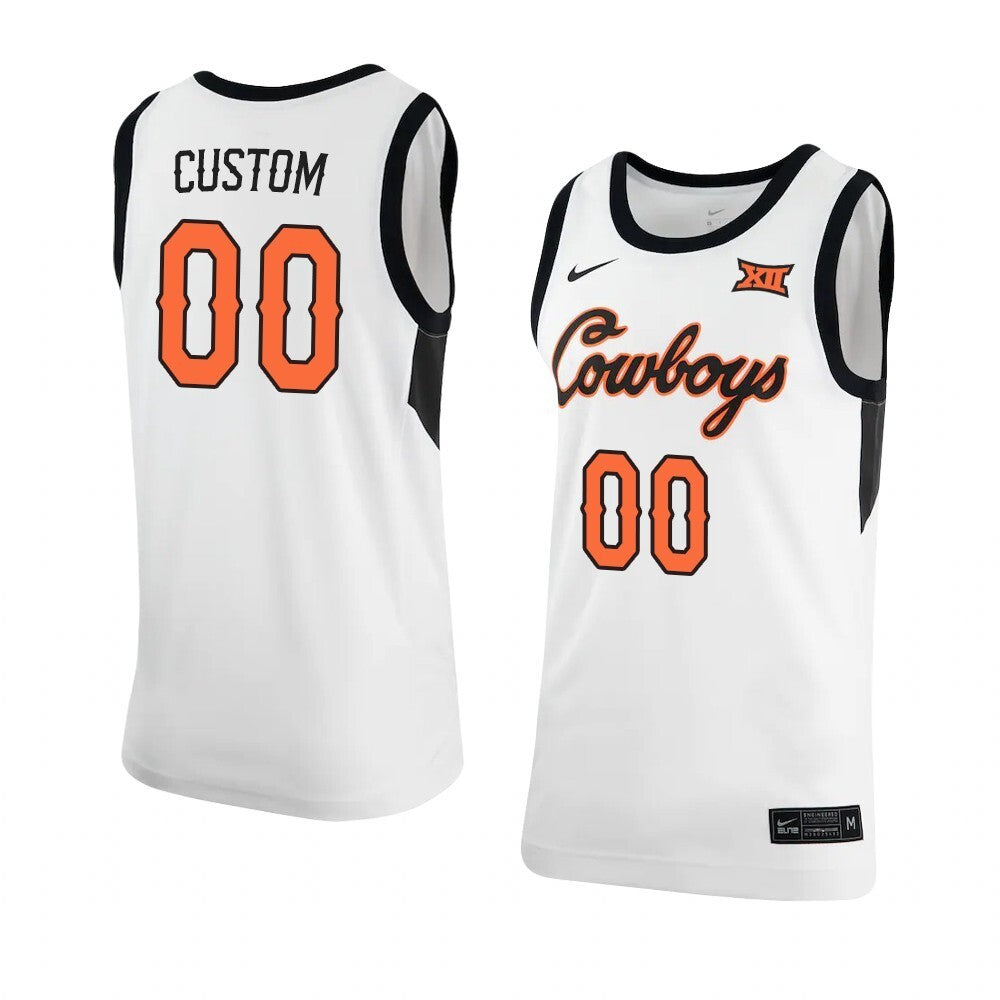 OKLAHOMA STATE COWBOYS Custom Basketball Jersey Retro Replica White