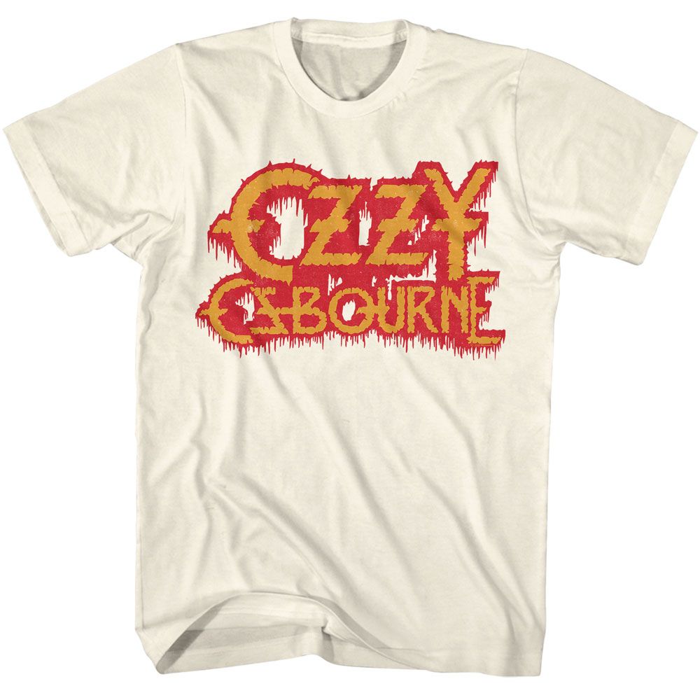 Ozzy Osbourne - Bleeding Logo - American Classics - Solid Off-White Adult Short Sleeve T-Shirt