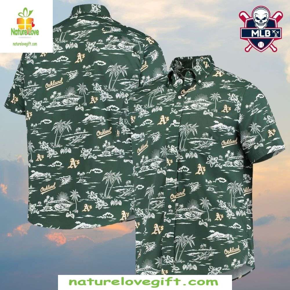 Oakland A’s Hawaiian Shirt Classic Island Scenery Baseball Apparel