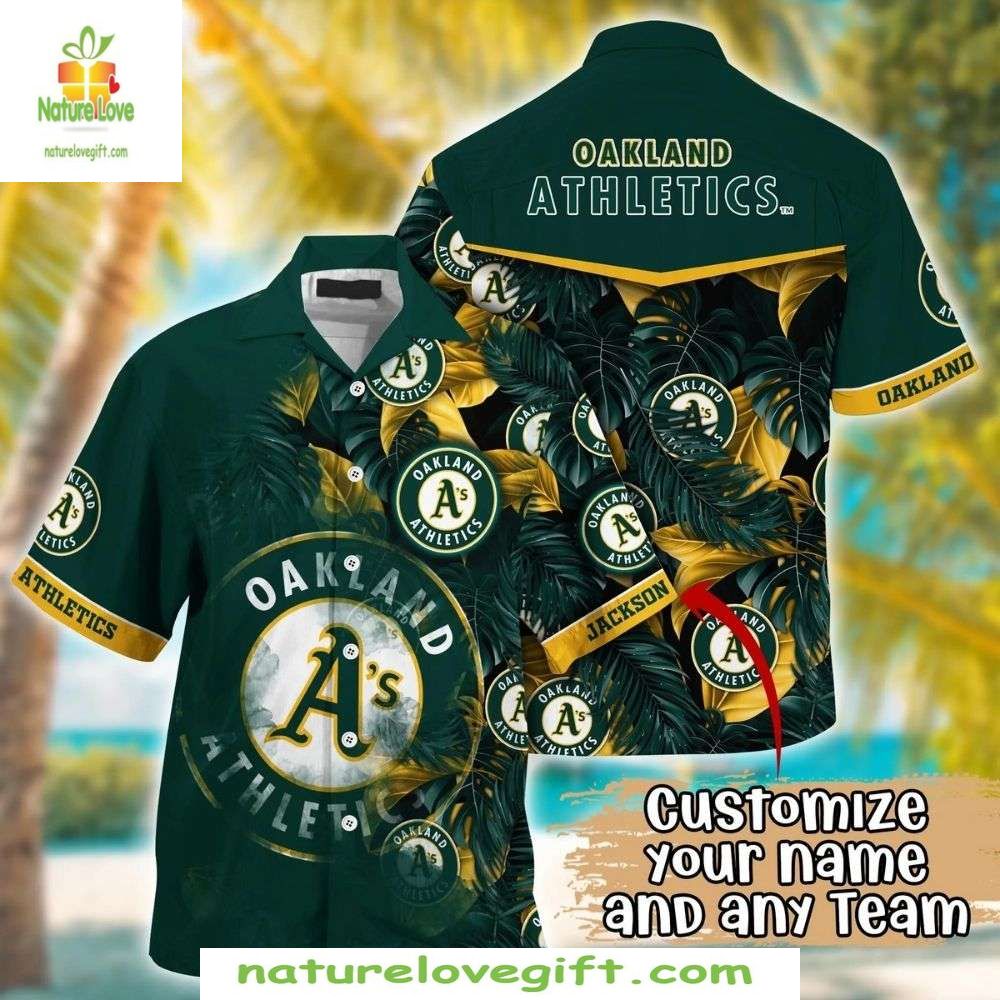 Oakland A’s Hawaiian Shirt Personalized MLB Baseball Tropical Shirt