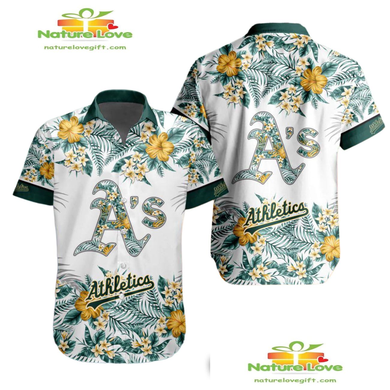 Oakland Athletics Hawaiian Shirt Tropical Flower Design for Men Women