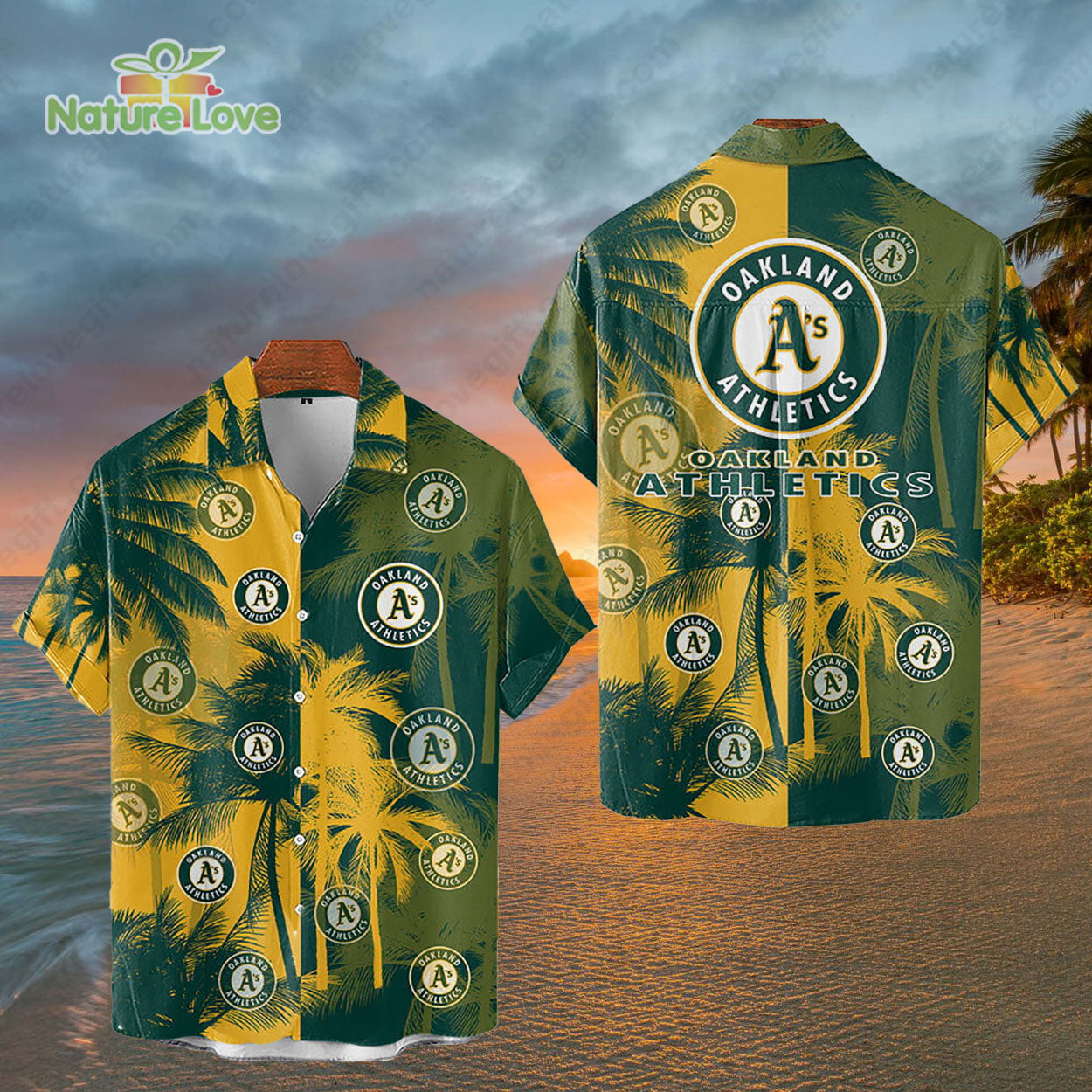 Oakland Athletics Tropical Palm Trees MLB Hawaiian Shirt