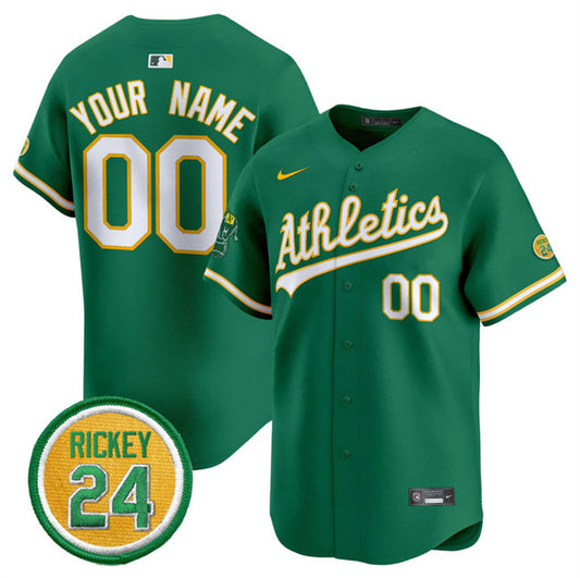 Oakland Athletics Active Player Custom Green 2024 Limited With Rickey Henderson