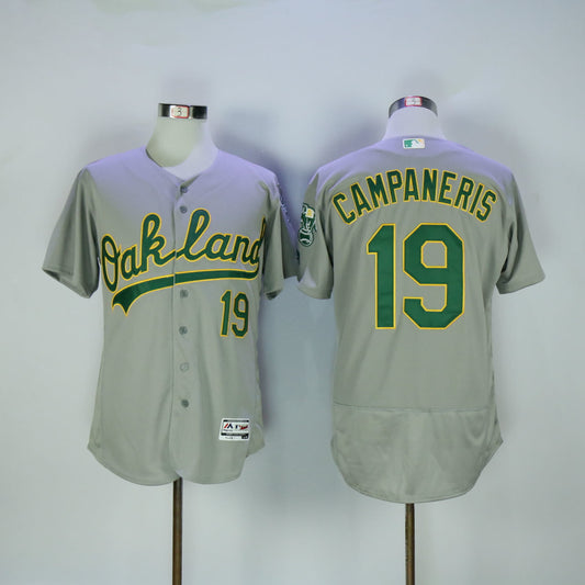 Oakland Athletics #19 Bert Campaneris Athletics 19 Gray Elite Edition Style 2