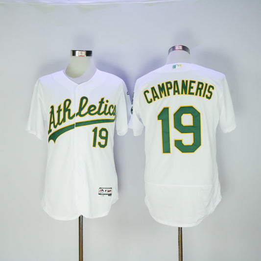 Oakland Athletics #19 Bert Campaneris Athletics 19 White Elite Edition Retro Player Style 2