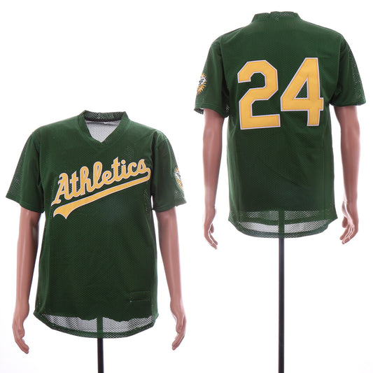 Oakland Athletics #24 Rickey Henderson Style 5