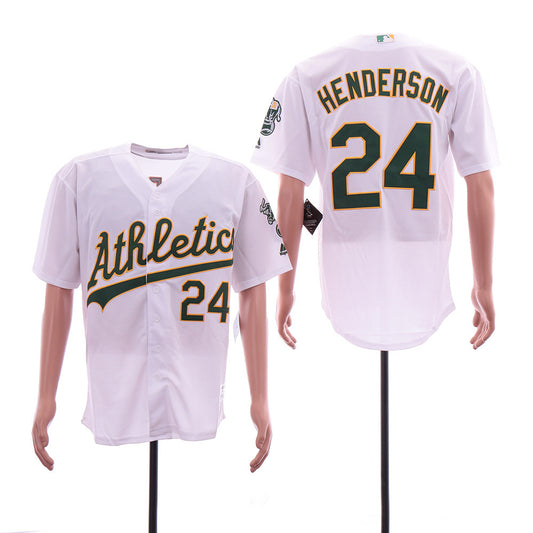 Oakland Athletics #24 Rickey Henderson Style 6