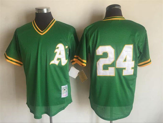 Oakland Athletics #24 Ricky Henderson Style 2