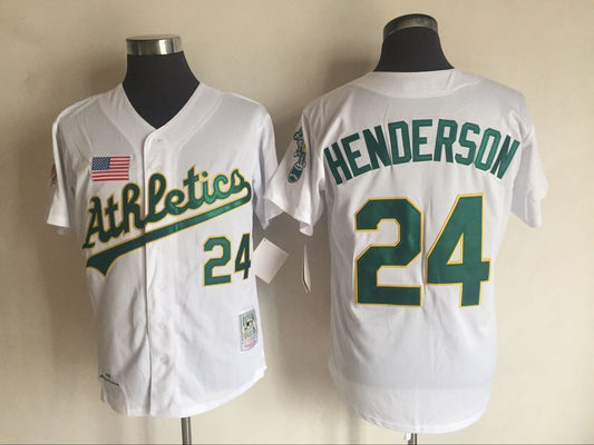 Oakland Athletics #24 Ricky Henderson Style 4