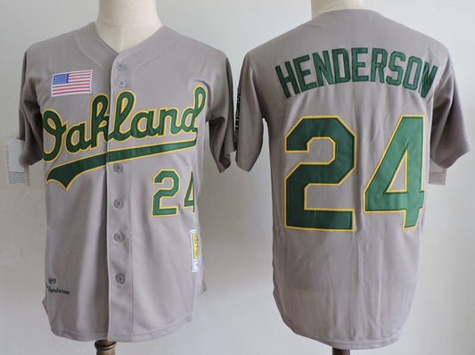 Oakland Athletics #24 Ricky Henderson Style 6