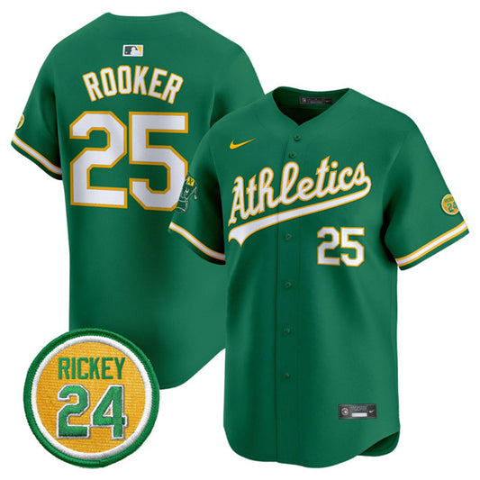 Oakland Athletics #25 Brent Rooker Green 2024 Limited With Rickey Henderson Patch