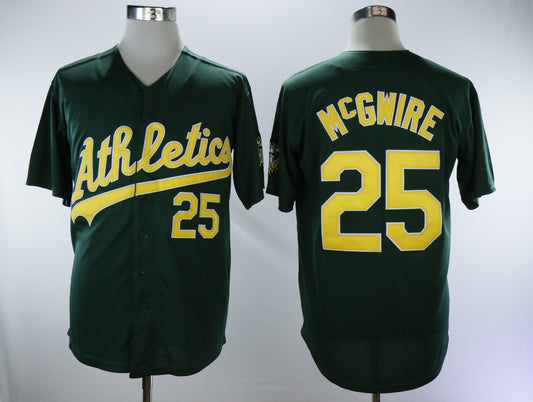 Oakland Athletics #25 Mark McGwire Athletics 25 White Green Fan Retro Style 1