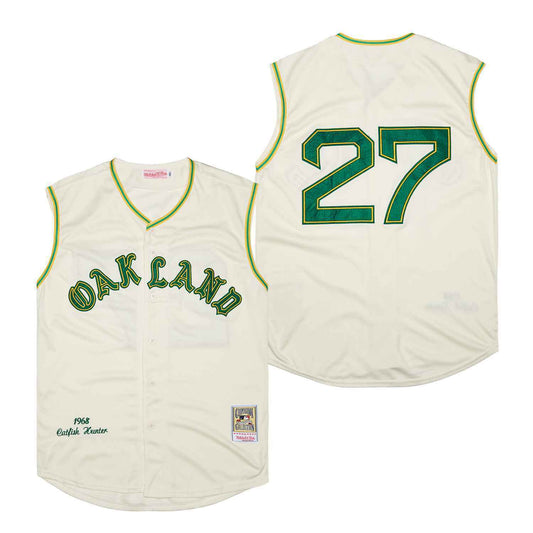 Oakland Athletics #27 Catfish Hunter Athletics 271968 Retro