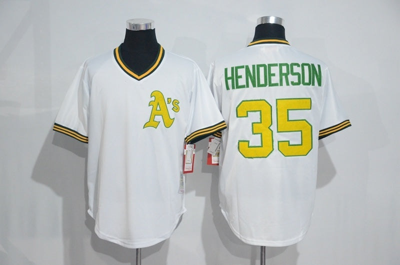 Oakland Athletics #35 Rickey Henderson Style 6