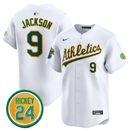 Oakland Athletics #9 Reggie Jackson White 2024 Home Limited With Rickey