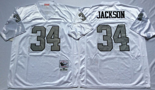 Oakland Raiders #34 Bo Jackson Throwback Style 2