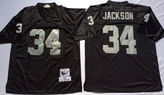 Oakland Raiders #34 Bo Jackson Throwback Style 3
