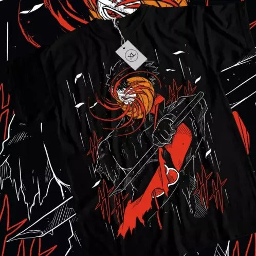 Obito Uchiha T-Shirt Tobi Akatsuki Naruto Japanese Anime Black Shirt All Size