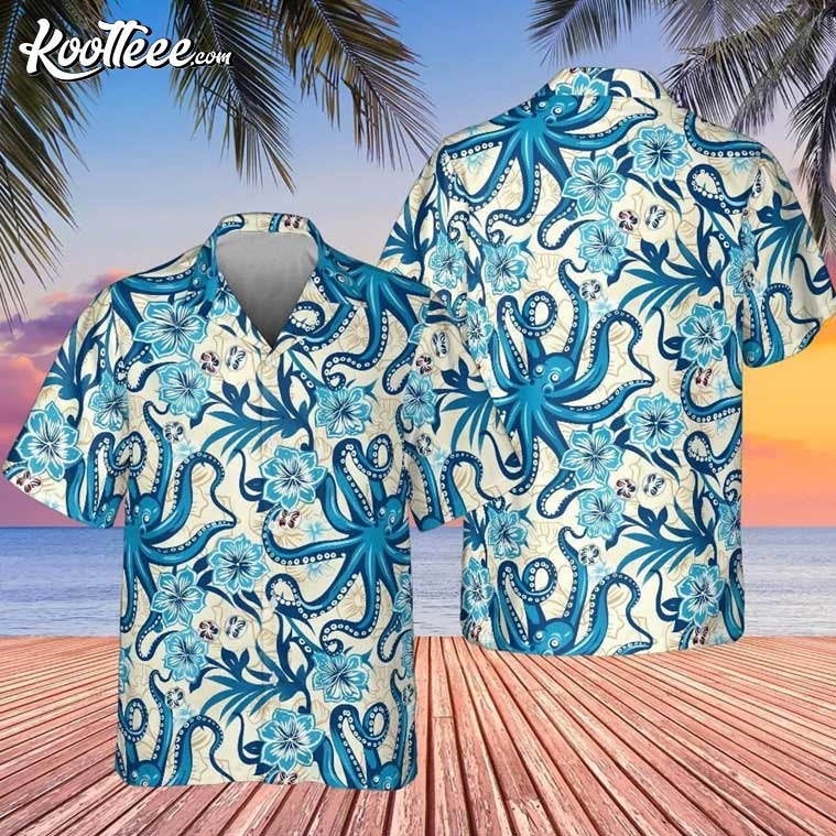 Octopus Blue Ocean Aloha Hawaiian Shirt