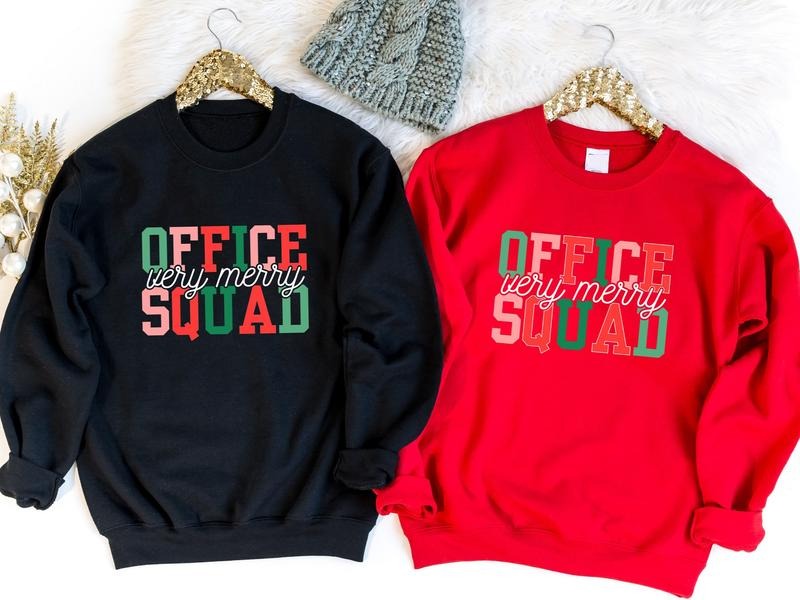 Office Squad Sweatshirt, Very Merry Sweater, Matching Office Crew X-mas Party Hoodie, Christmas Gift Sweater, Coworker...