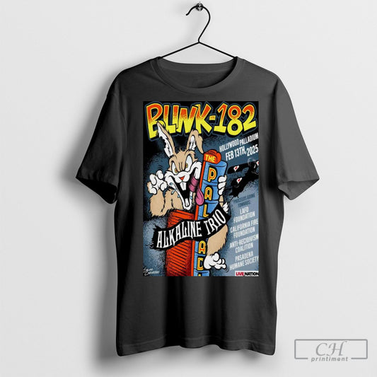 Official Blink 182 Hollywood Palladium Feb 13th 2025 Event Poster Shirt