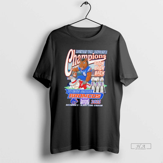Official Boise State Broncos Mountain West Conference Championship Back 2 Back 2025 T-Shirts, Hoodie, Sweatshirt