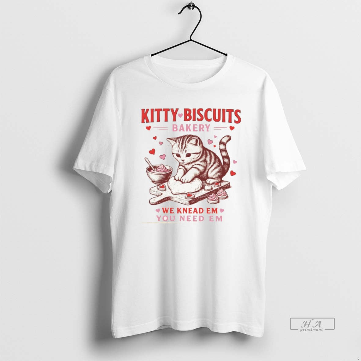 Official Cat Kitty Biscuits Bakery We Knead Em You Need Em Valentines Day T-Shirts, Hoodie, Sweatshirt | InkThreadWorks.com