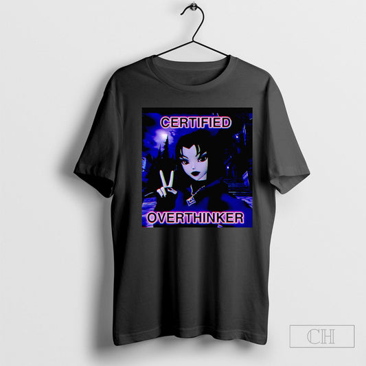 Official Certified Overthinker Low Poly Goth Girl Tee