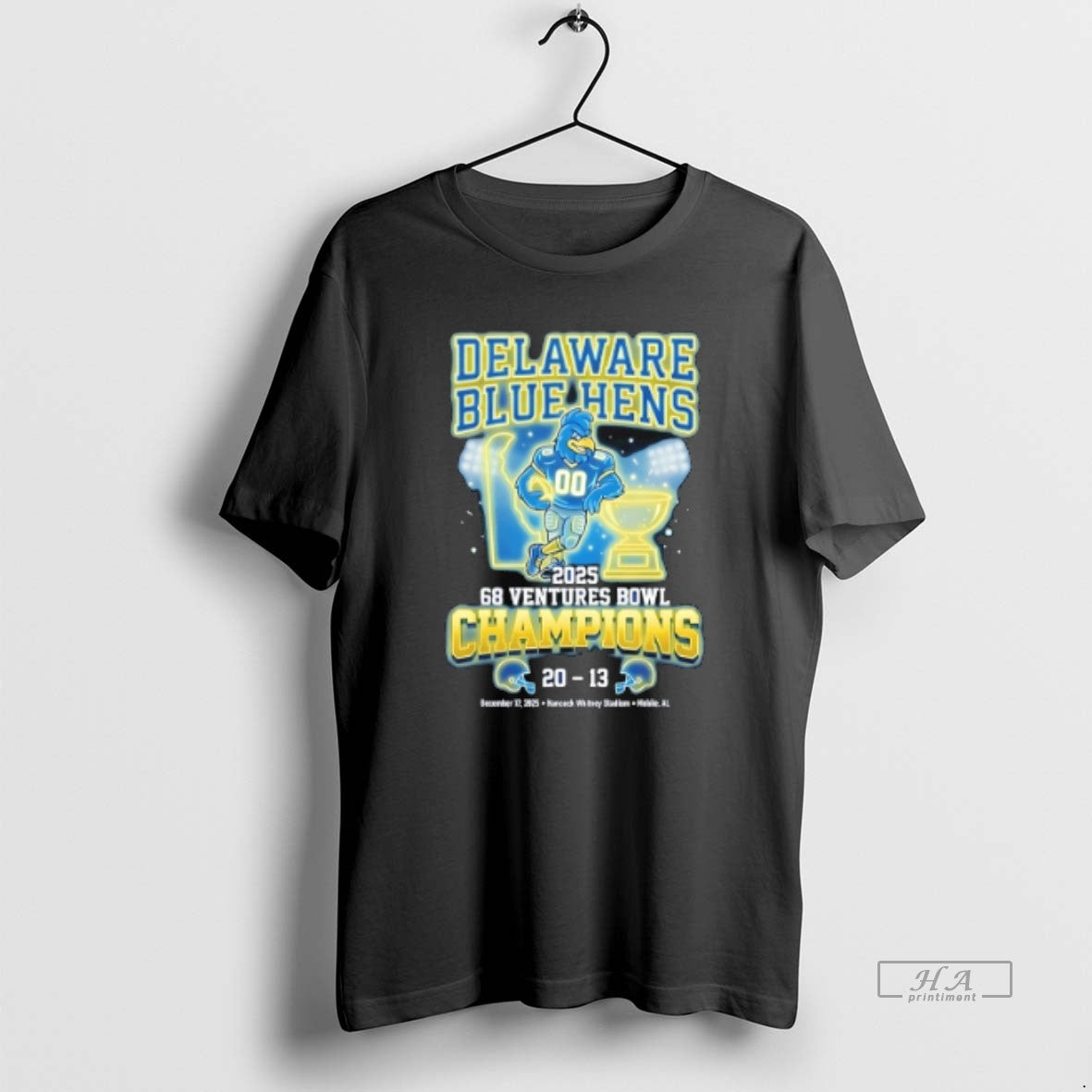 Official Delaware Blue Hens 2025 68 Ventures Bowl Champions Score Neon T-Shirts, Hoodie, Sweatshirt | InkThreadWorks.com