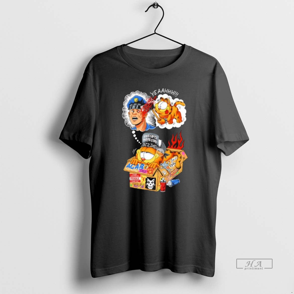 Official Garf Love Cats Hate Cops Acab Graphic T-Shirts, Hoodie, Sweatshirt | InkThreadWorks.com
