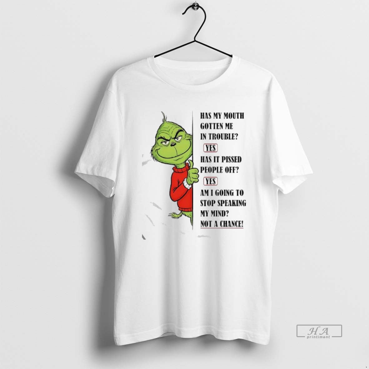 Official Grinch Has My Mouth Gotten Me Trouble Has Pissed People Off Am T-Shirts, Hoodie, Sweatshirt
