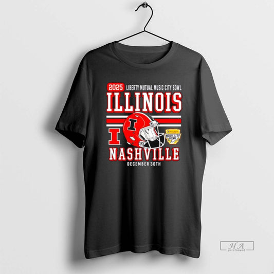 Official Illinois Football 2025 Liberty Mutual Music City Bowl Dec 30th T-Shirts, Hoodie, Sweatshirt | InkThreadWorks.com