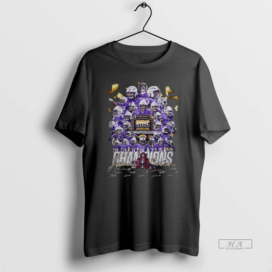 Official James Madison Dukes Sun Belt Conference 2025 Champions Signatures T-Shirts, Hoodie, Sweatshirt | InkThreadWorks.com