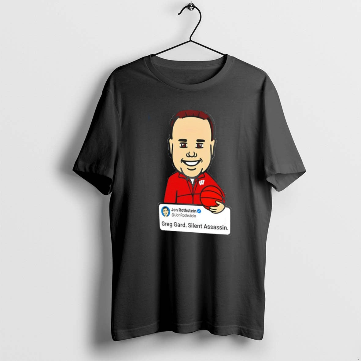 Official Jon Rothstein Cartoon Basketball Greg Gard Silent Assassin T-Shirts, Hoodie, Sweatshirt | InkThreadWorks.com