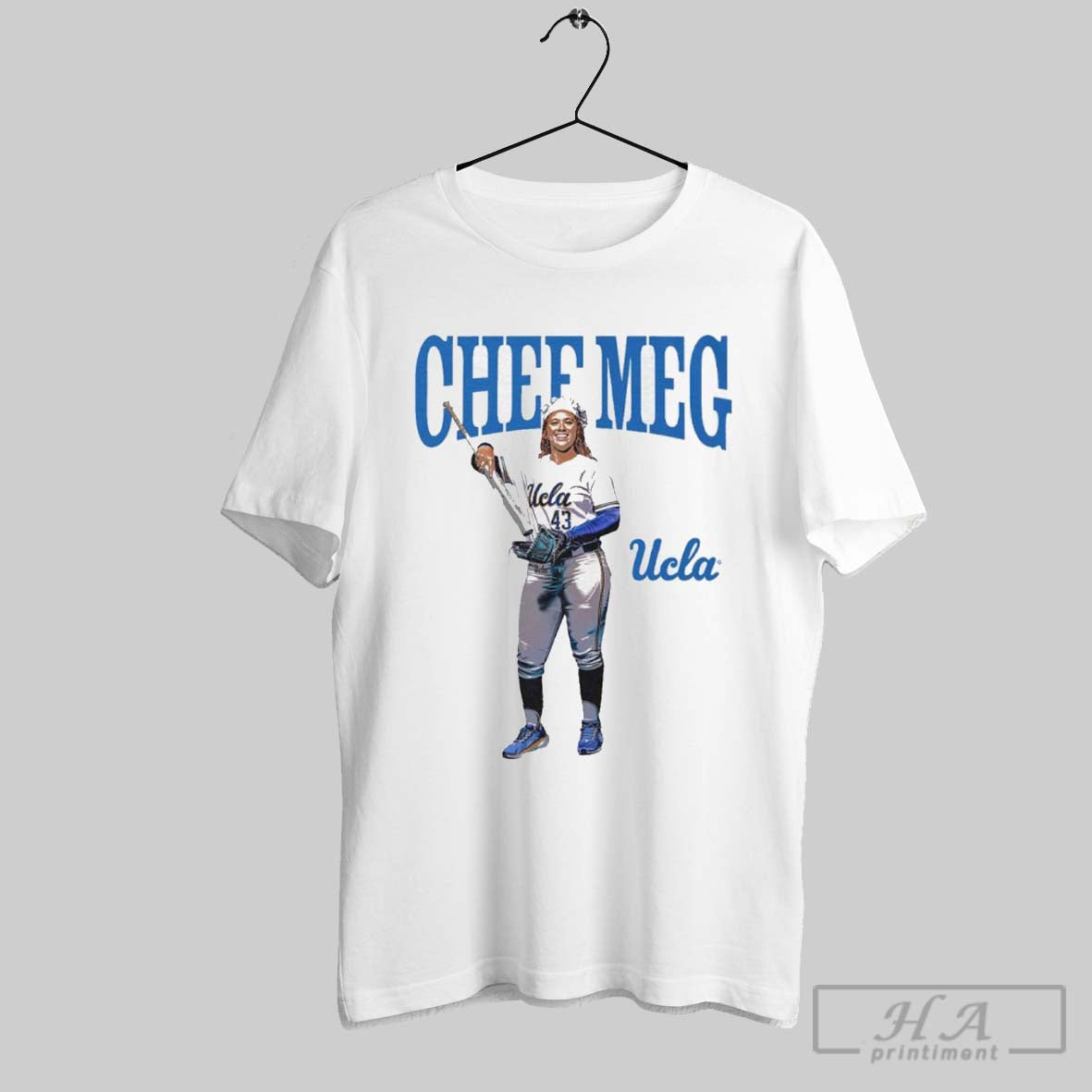 Official Megan Grant Chef Meg Illustrated Ucla Bruins Baseball 2025 Ncaa Big Ten Conference Painting
