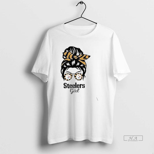 Official Messy Bun Steelers Girl T-Shirts, Hoodie, Sweatshirt