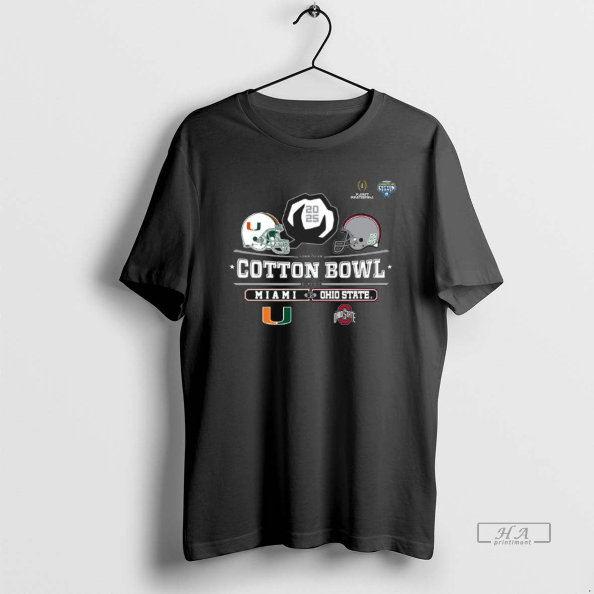 Official Miami Vs Ohio State 2025 Cotton Bowl Helmet Logo December 31 T-Shirts, Hoodie, Sweatshirt | InkThreadWorks.com