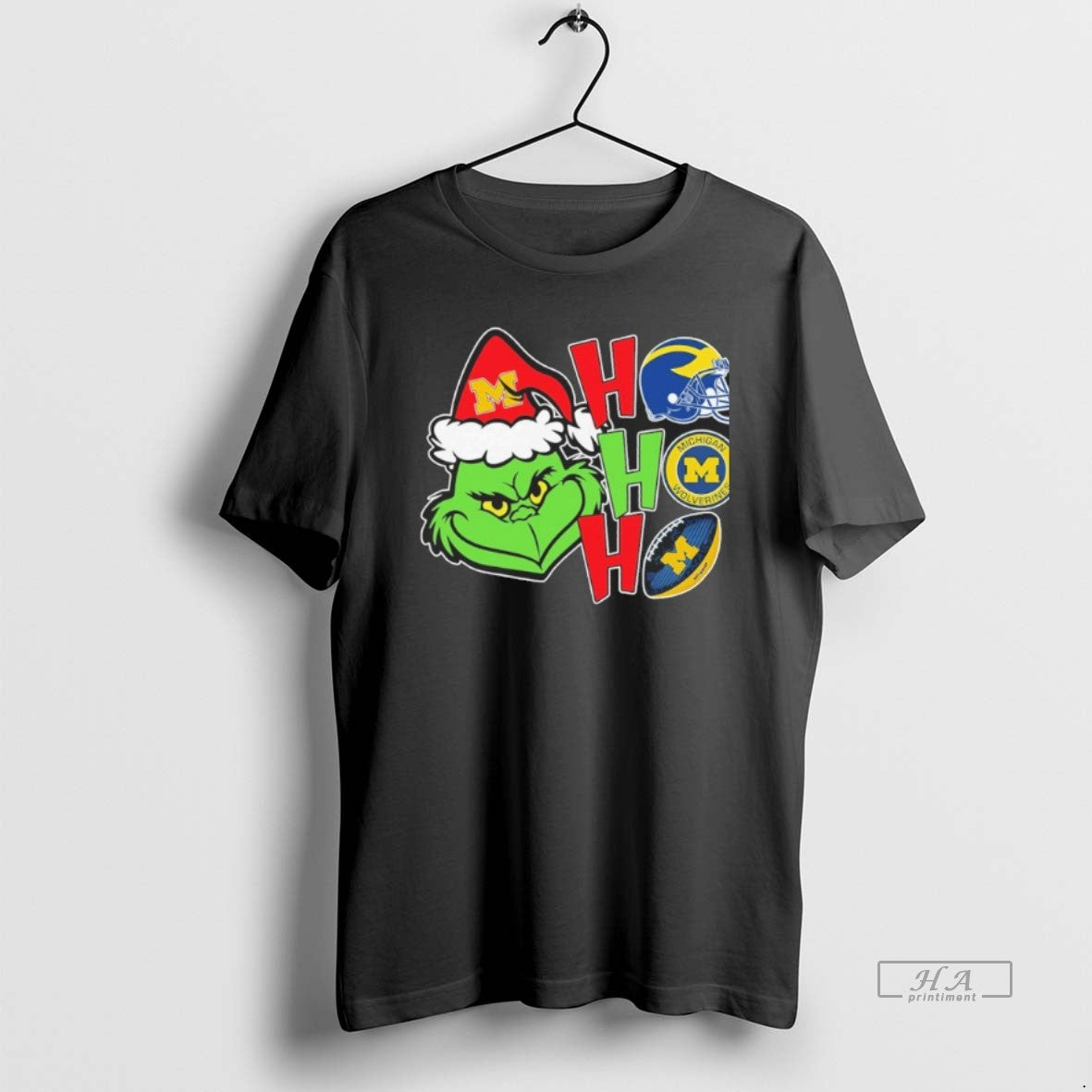 Official Michigan Grinch Ho Ho Ho Football T-Shirts, Hoodie, Sweatshirt | InkThreadWorks.com