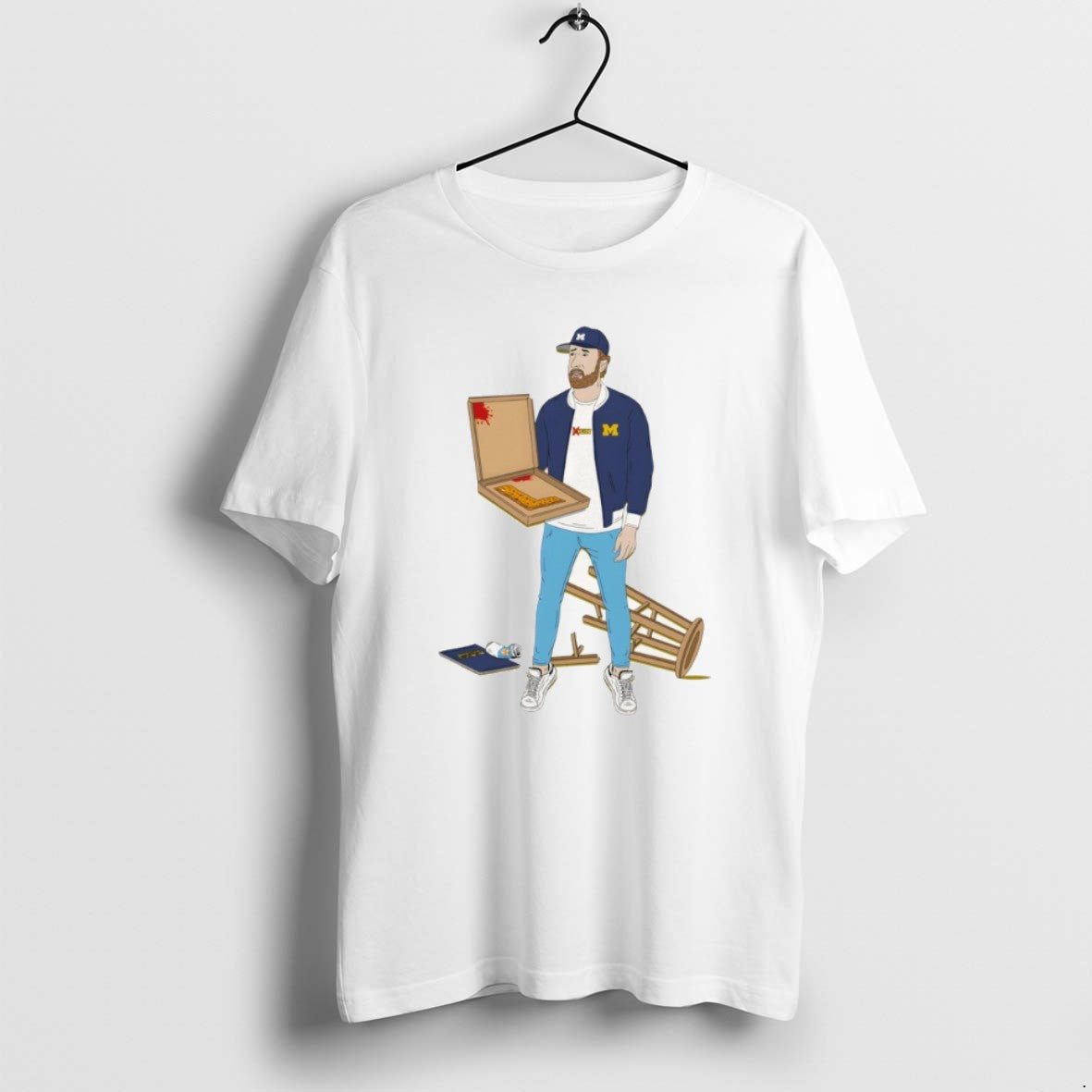 Official Michigan Wolverines Football Holding Pizza Meme T-Shirts, Hoodie, Sweatshirt | InkThreadWorks.com