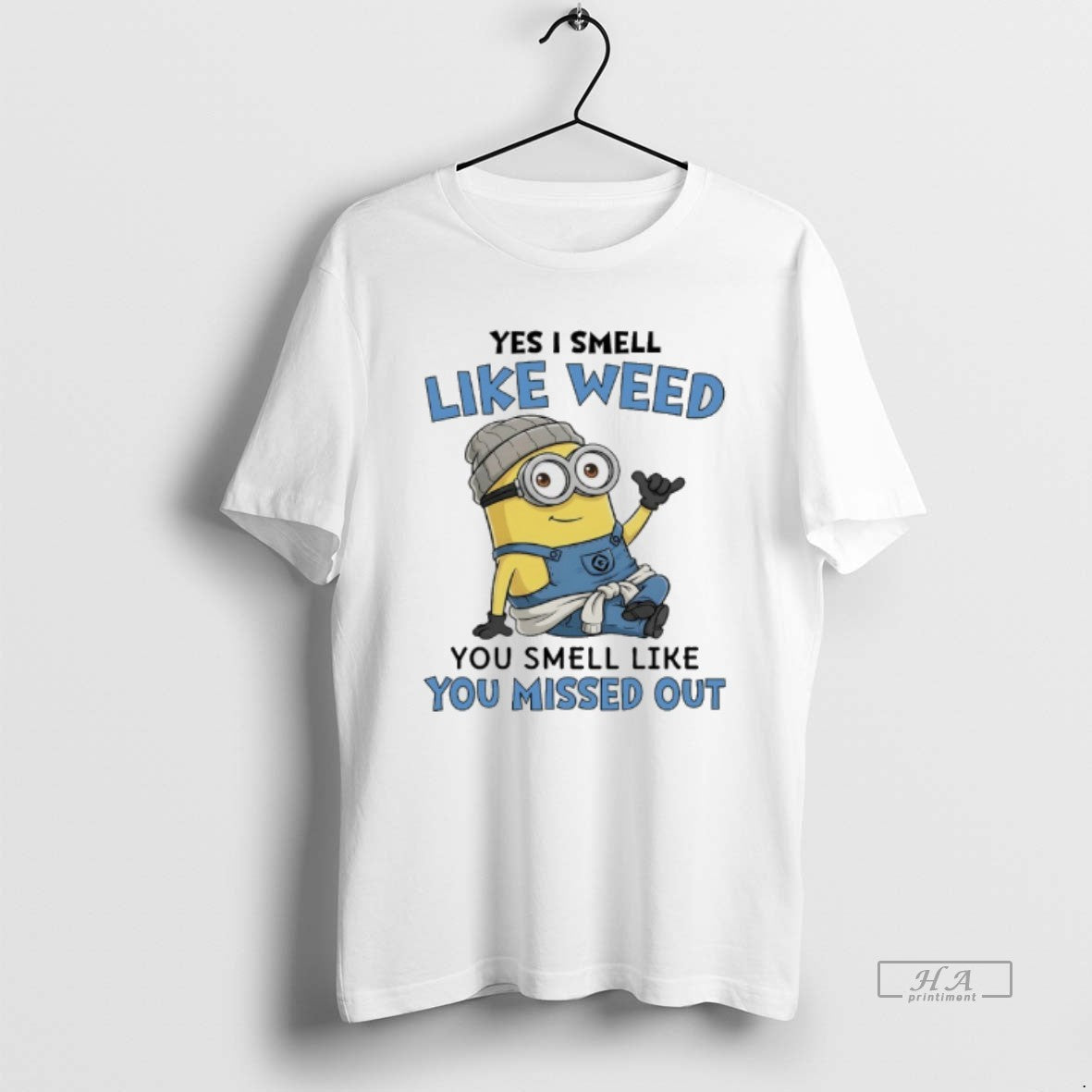 Official Minions Yes I Smell Like Weed You Smell Like You Missed Out T-Shirts, Hoodie, Sweatshirt | InkThreadWorks.com