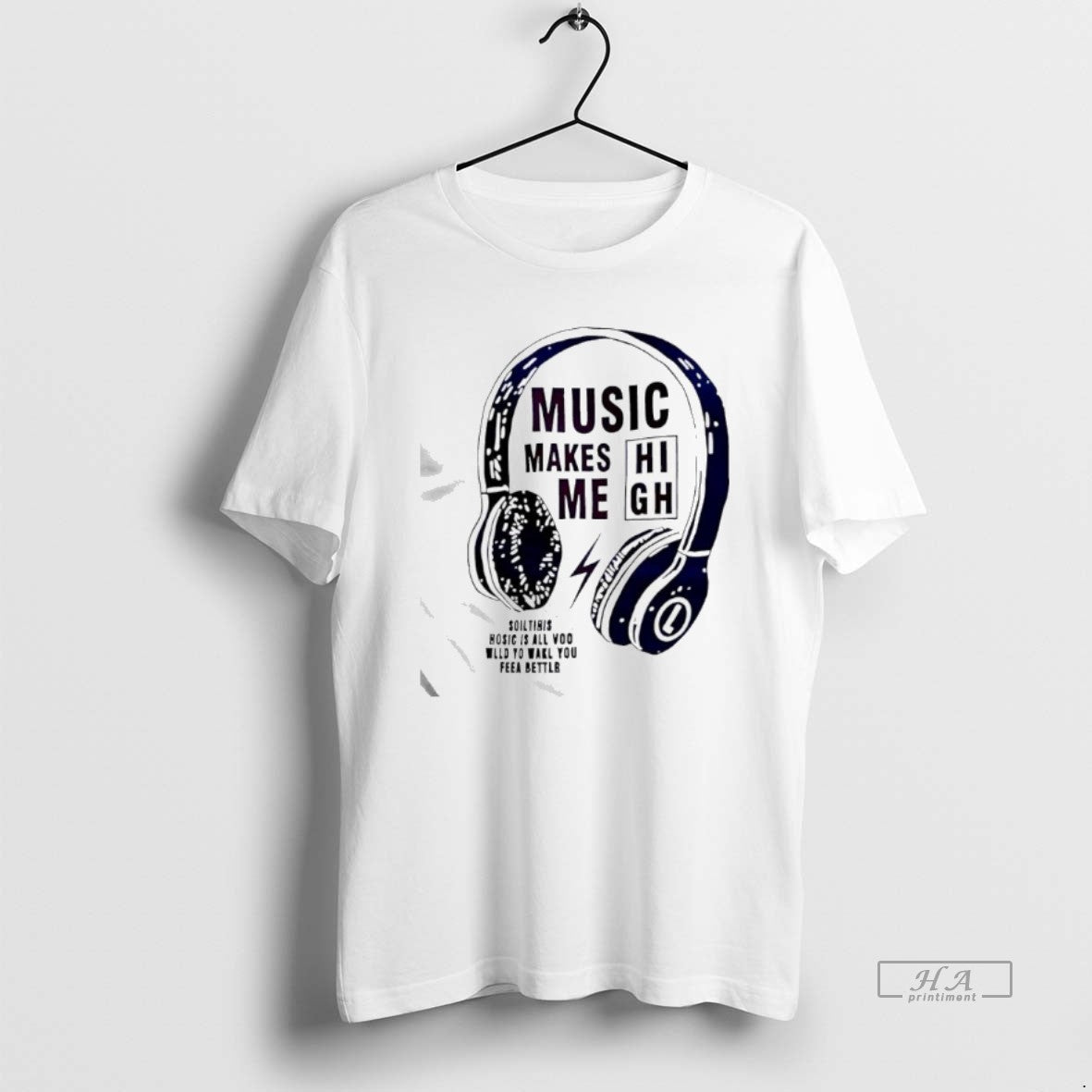 Official Music Makes Me High Slogan Graphic T-Shirts, Hoodie, Sweatshirt | InkThreadWorks.com