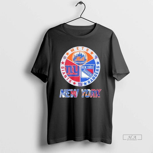 Official New York Rangers New York Mets New York Giants Mashup Logo T-Shirts, Hoodie, Sweatshirt | InkThreadWorks.com