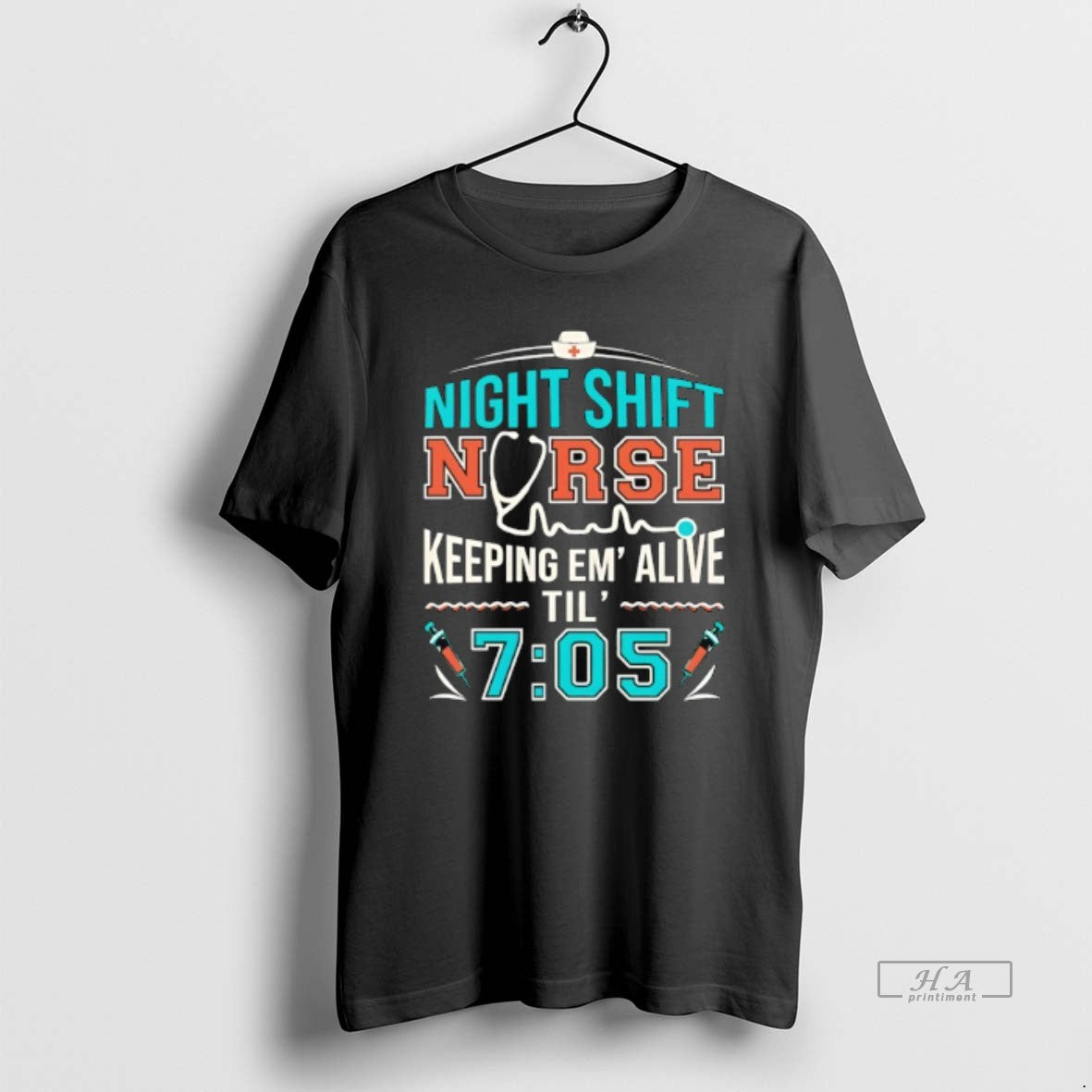 Official Night Shift Nurse Keeping Em Alive Til 7 05 T-Shirts, Hoodie, Sweatshirt | InkThreadWorks.com