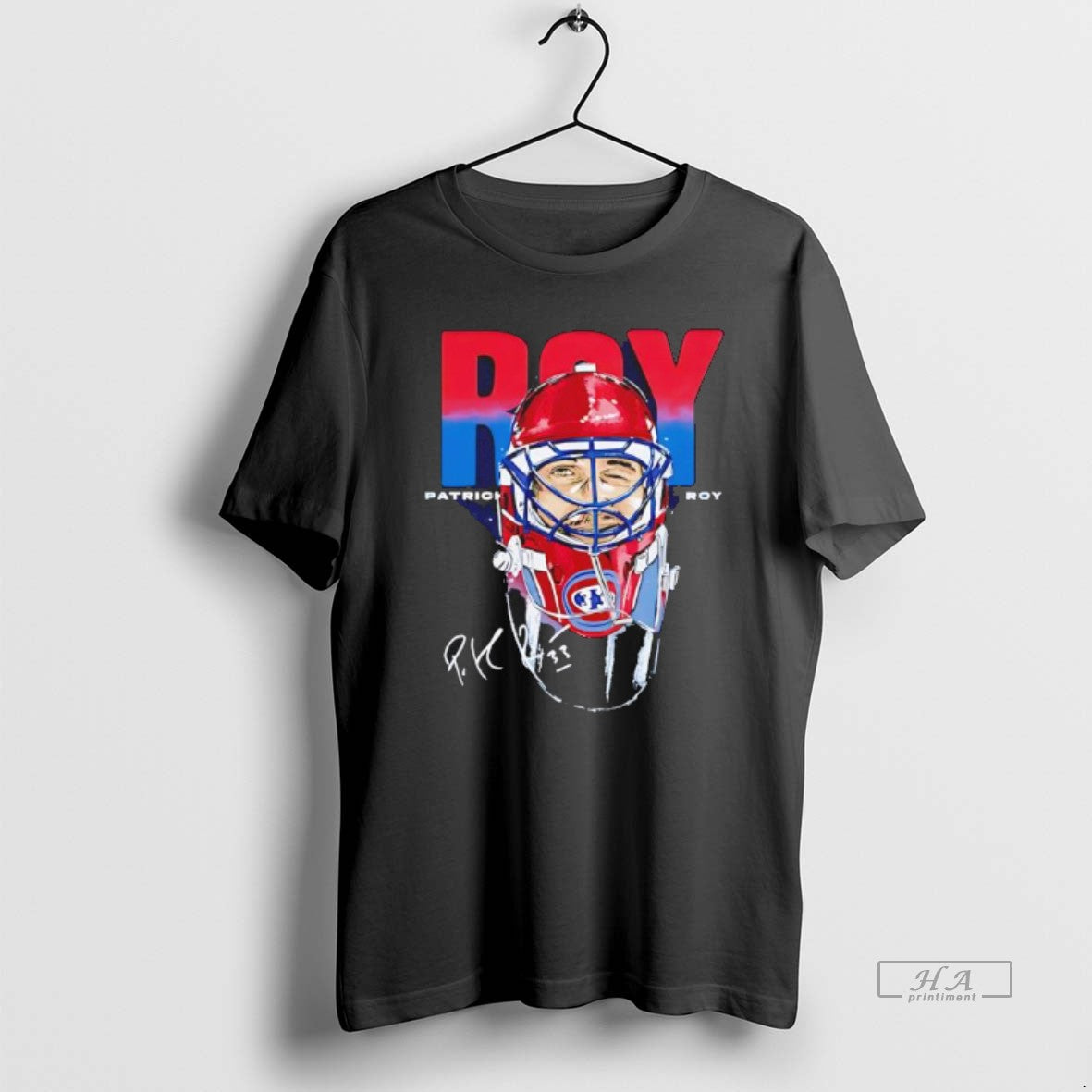 Official Patrick Roy Montreal Goalie Mask Signature Black T-Shirts, Hoodie, Sweatshirt | InkThreadWorks.com