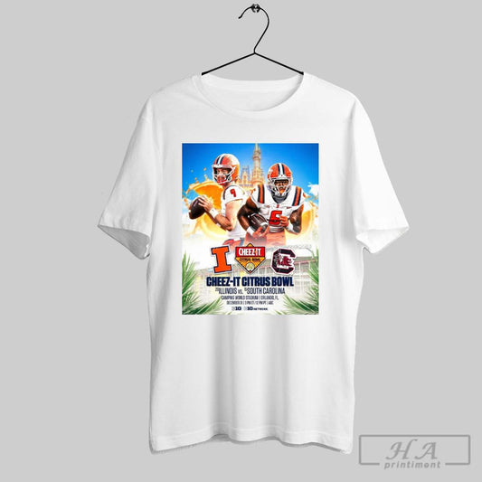 Official Poster Citrus Bowl Football Illinois Fighting Illini Vs South Carolina Gamecocks Camping World Stadium
