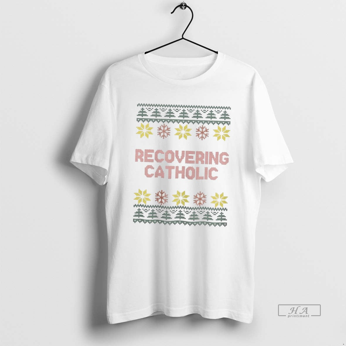 Official Recovering Catholic Christmas Ugly T-Shirts, Hoodie, Sweatshirt | InkThreadWorks.com