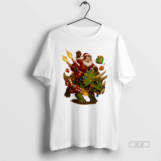 Official Rocket Triceratops Dinosaur Christmas Santa T-Shirts, Hoodie, Sweatshirt | InkThreadWorks.com